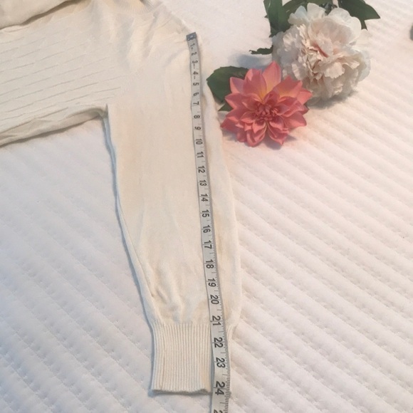 Allison Daley Ribbed Knit Sweater Size Large Cream Pullover - Picture 10 of 11